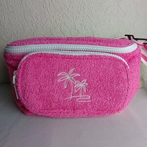 NWT No‎ Boundaries Pink Beach Cooler Fanny Pack Palm Trees